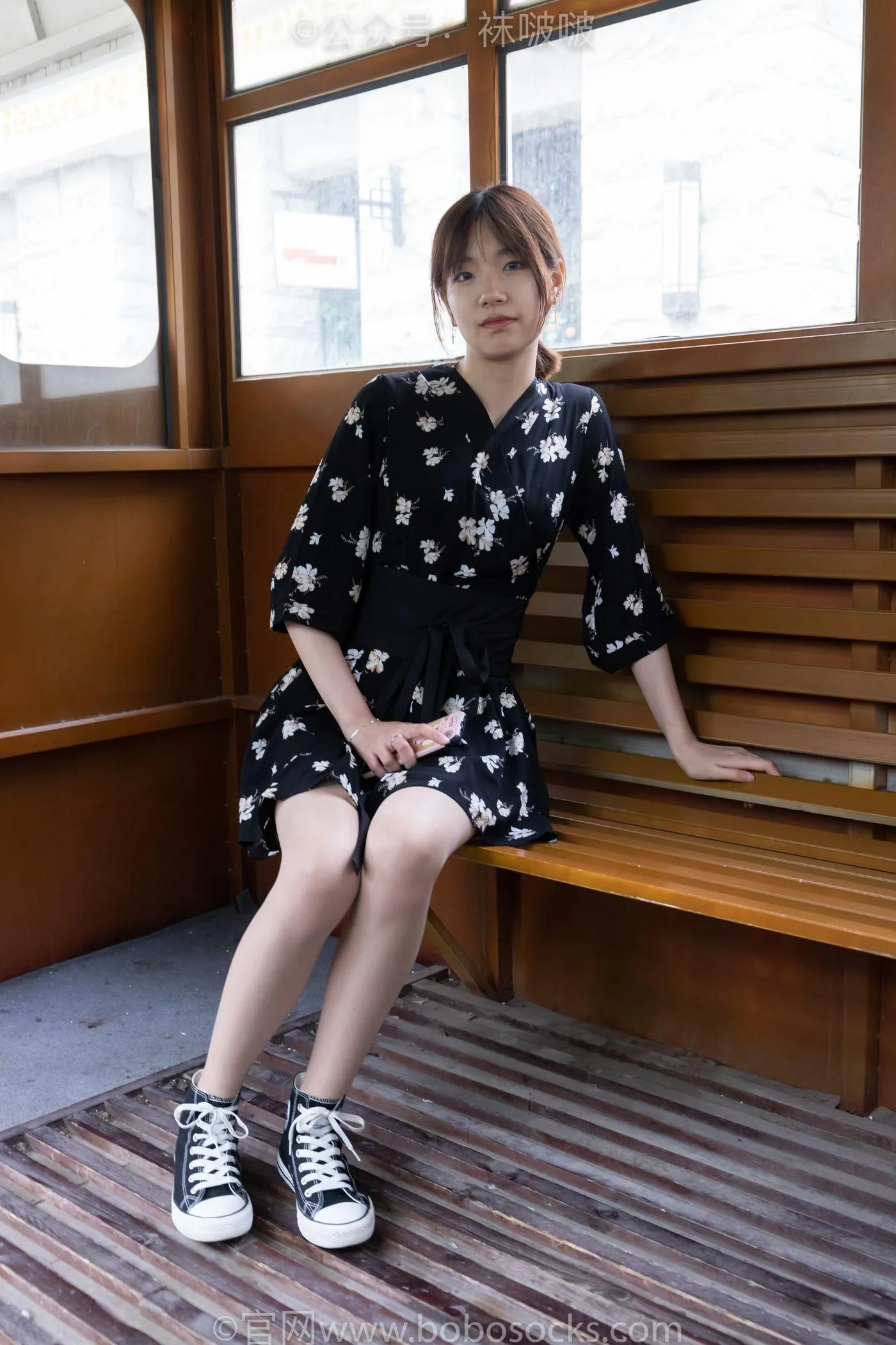 [BoBoSocks袜啵啵]NO.013 小甜豆-匡威帆布鞋、浅灰色短棉袜、肉丝 [132P]插图5